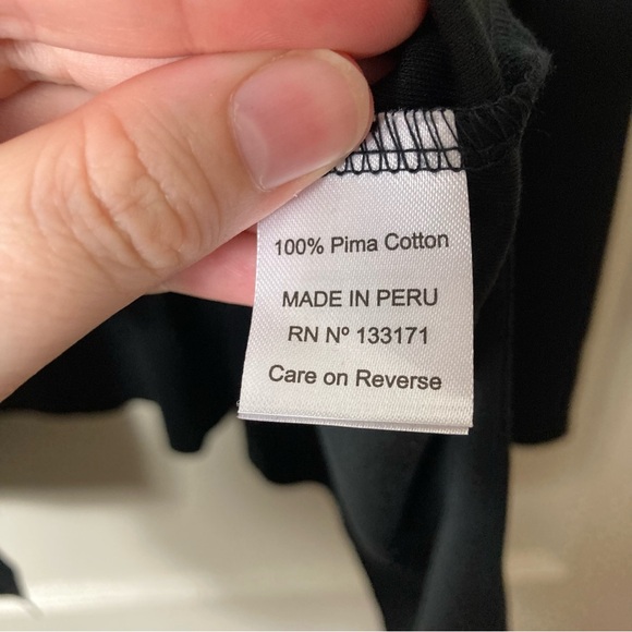 Planet by Lauren G black cut out front long sleeve top OS pima cotton - Picture 9 of 9